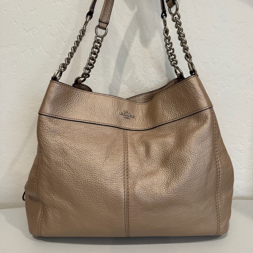 Coach Lexy Platinum Triple Compartment Shoulder Bag